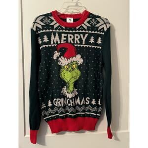 The Grinch Merry Grinchmas Pullover Sweater - Green Sz S Adult NWOT